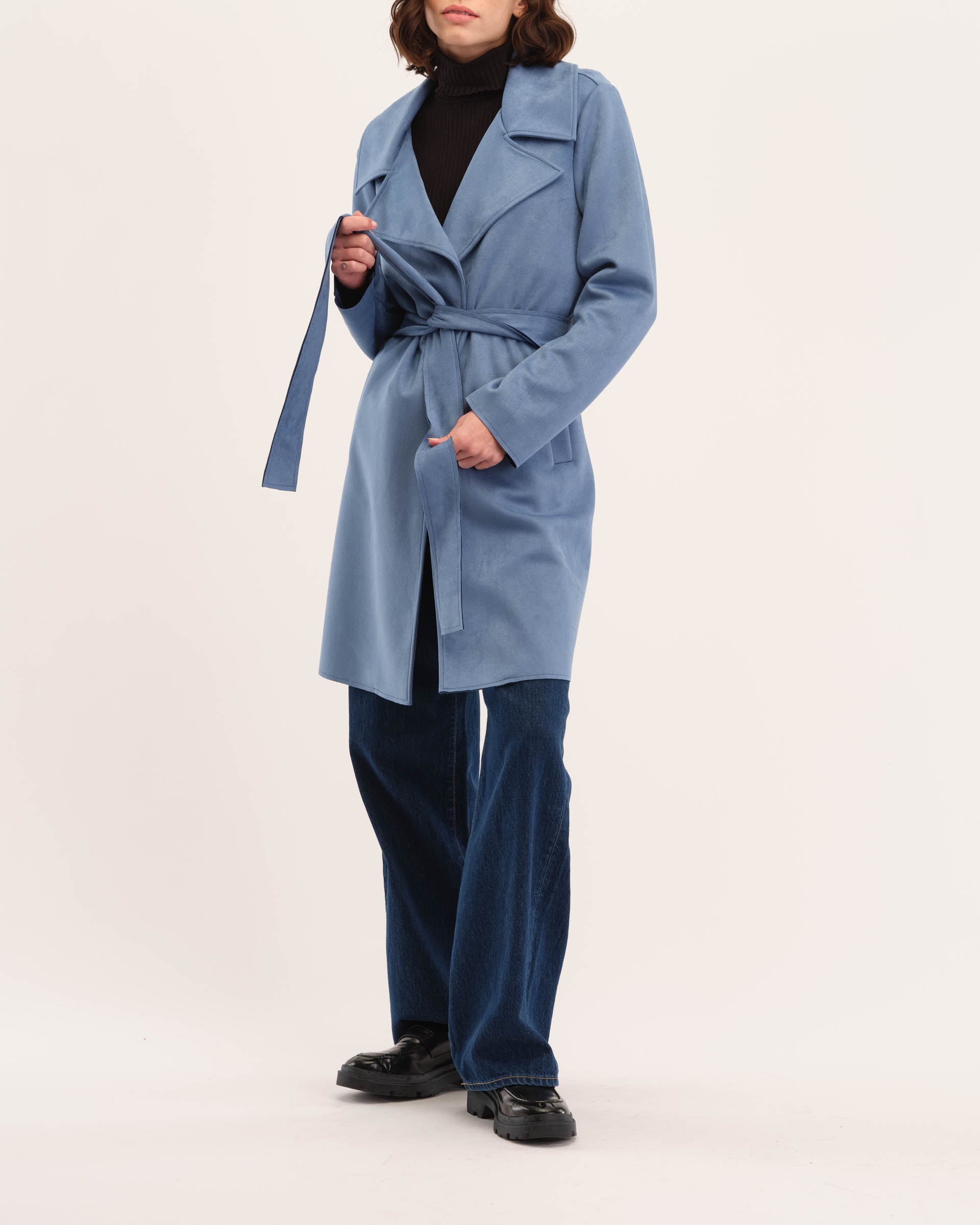 Tahari coat blue sale