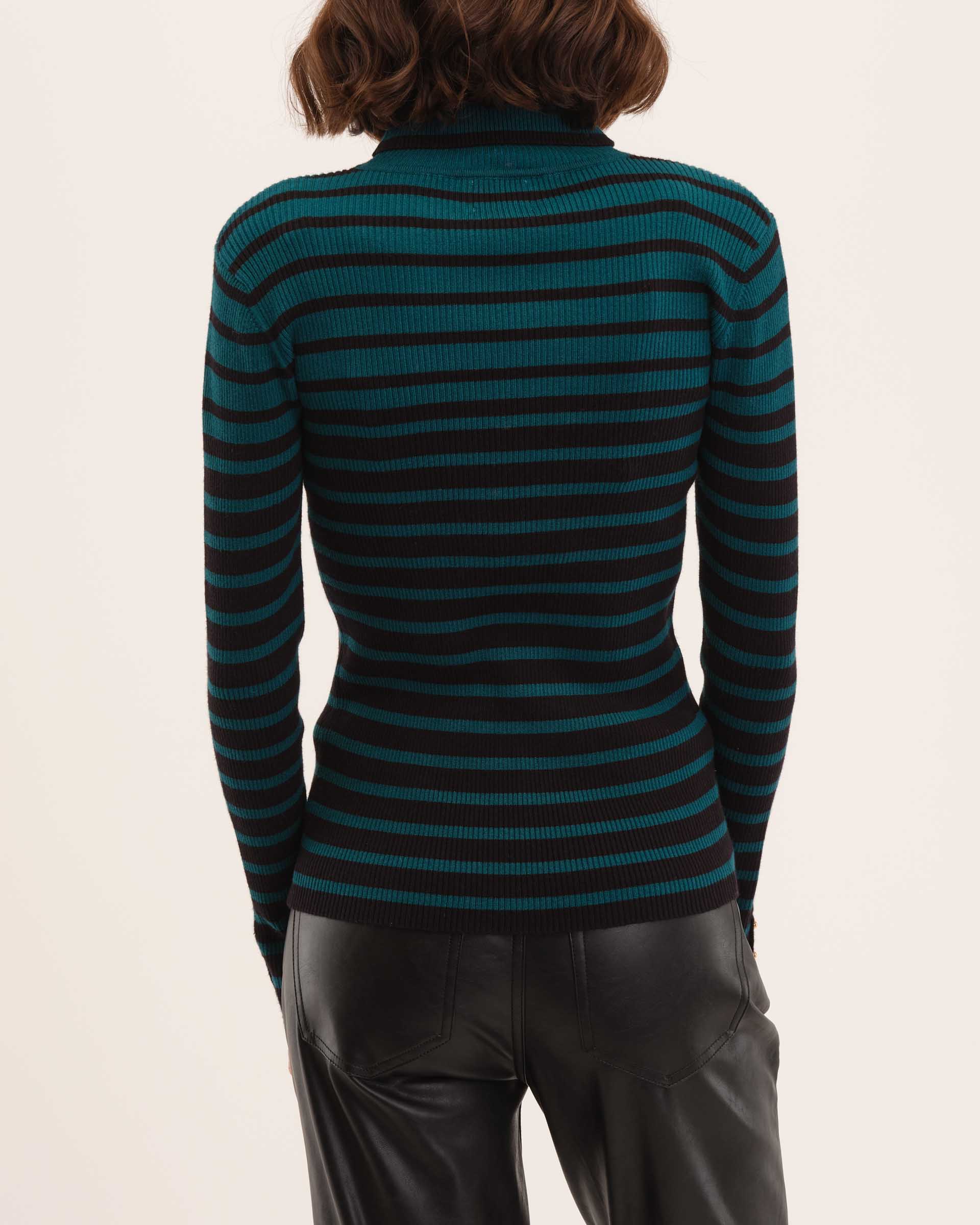 Shop Striped Turtleneck Sweater | Elie Elie Tahari | JANE + MERCER