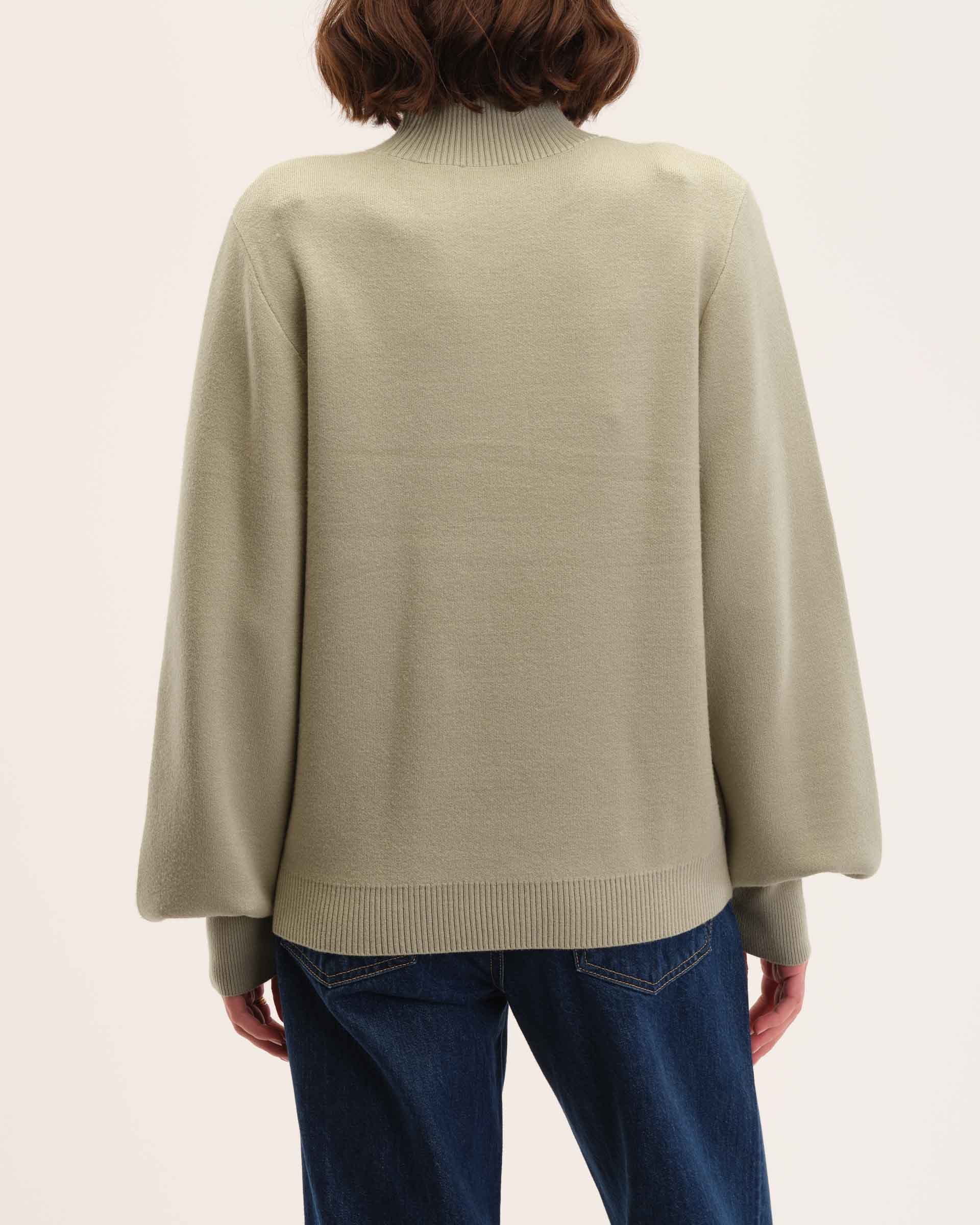 Shop Blouson Sleeve Mock Neck Pullover | Elie Elie Tahari | JANE + MERCER