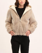 Hooded Faux Fur Jacket | Elie Elie Tahari | JANE + MERCER