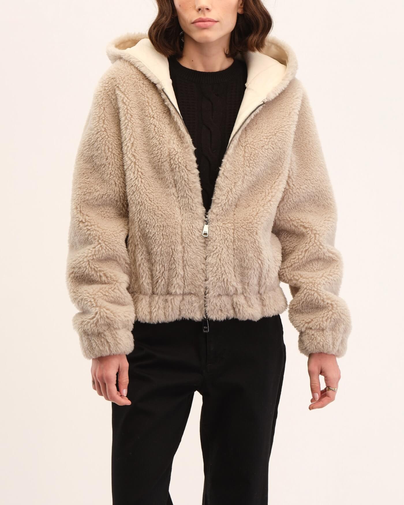 Tahari faux sales fur jacket