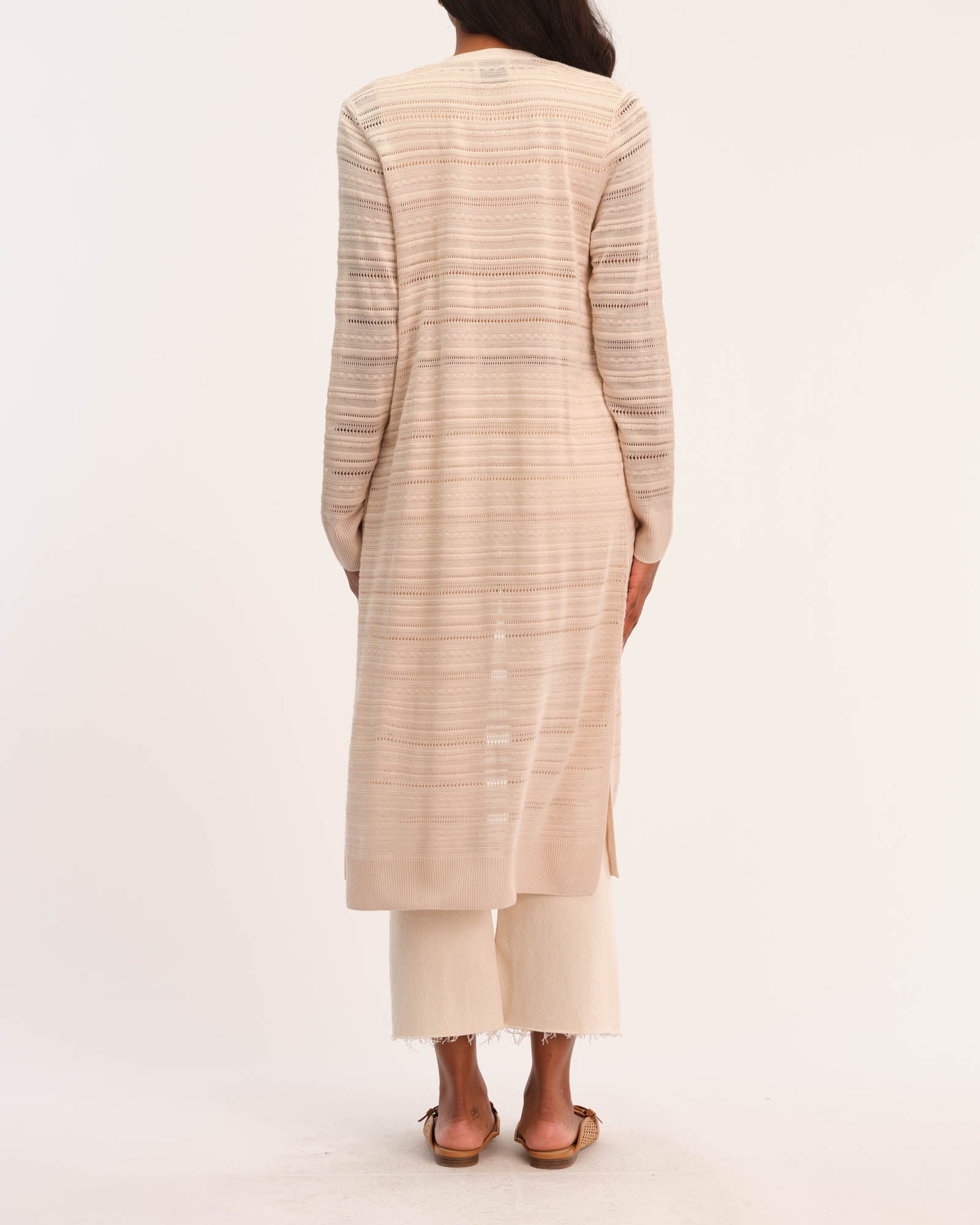 Shop Elie Elie Tahari Women's Pointelle Texture Stitch Long Cardigan | JANE + MERCER