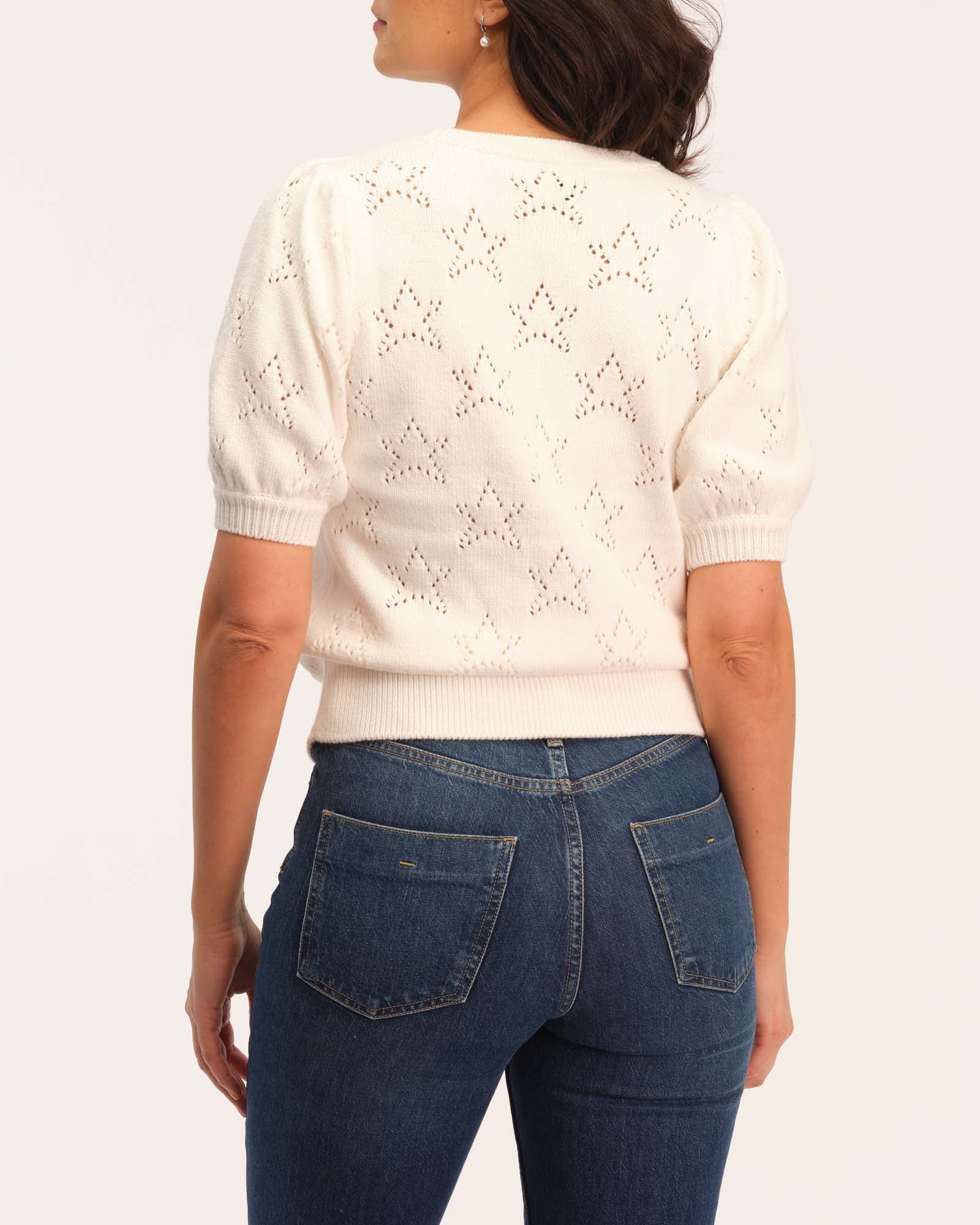 Shop Elie Elie Tahari Women's Cotton Blend Star Knit Sweater | JANE + MERCER