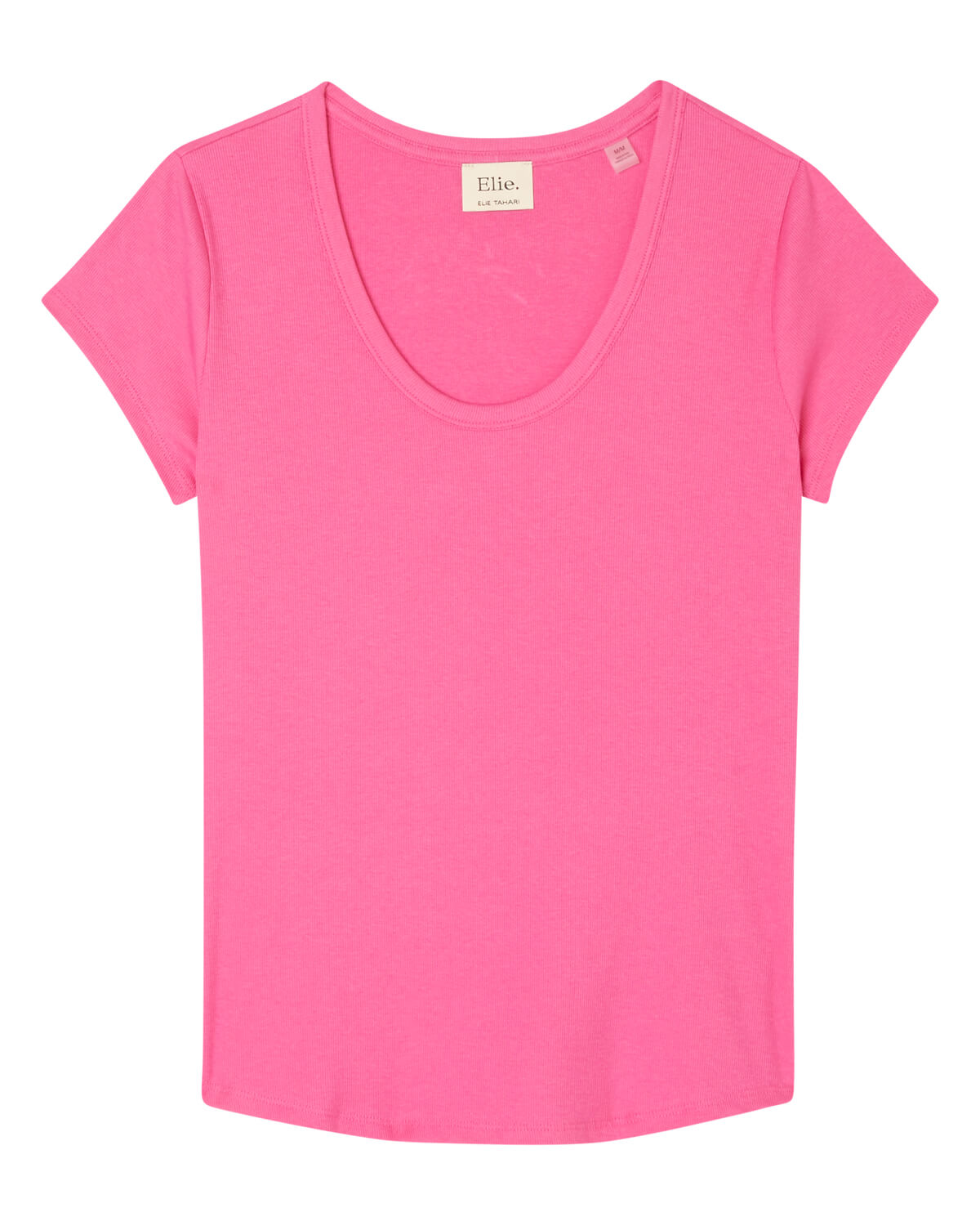 Elie Elie Tahari Women's Scoop Neck Pima Cotton Rib Tee