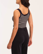 Elie Tahari Women's Sleeveless Striped Rib Sweater Tank | JANE + MERCER