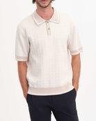 Men's Jacquard Pattern Bicolor Sweater Polo | Elie Tahari Men's | JANE + MERCER
