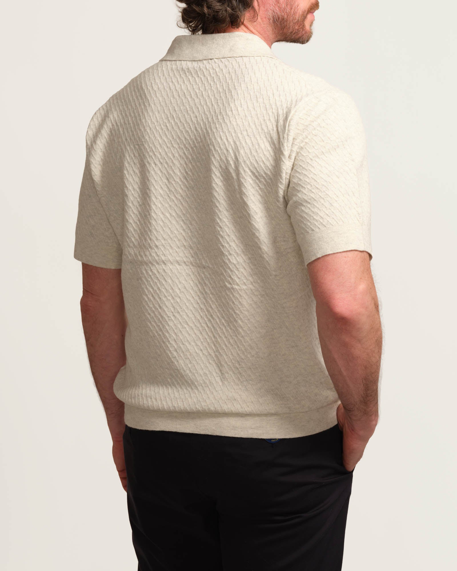 Elie Tahari Men's Novelty Textured Sweater Polo | JANE + MERCER