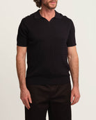 Elie Tahari Men's Johnny Collar Micro Cable Sweater Polo | JANE + MERCER