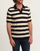 Elie Tahari Men's Johnny Collar Wide Stripe Polo Sweater | JANE + MERCER