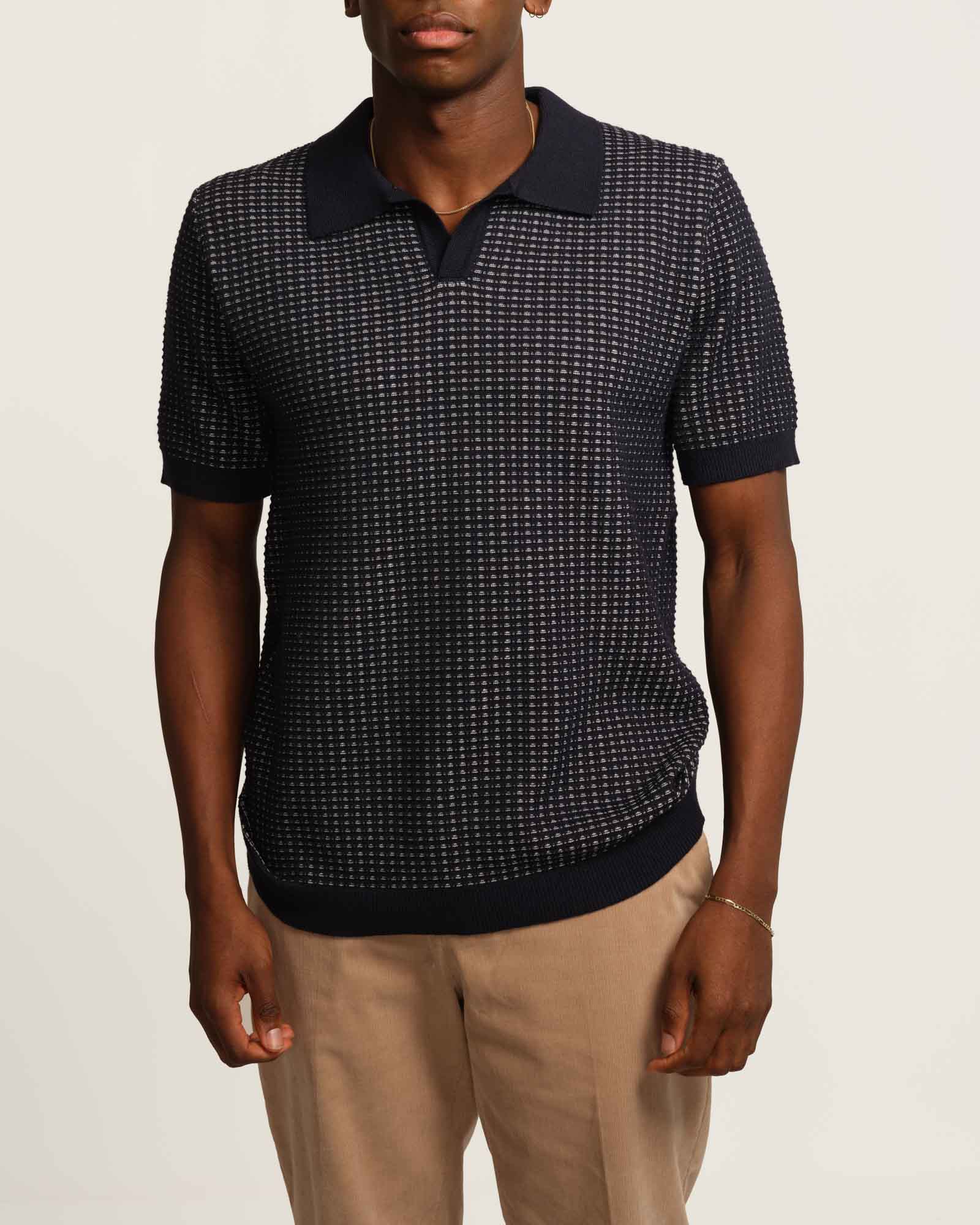 textured polo sweater