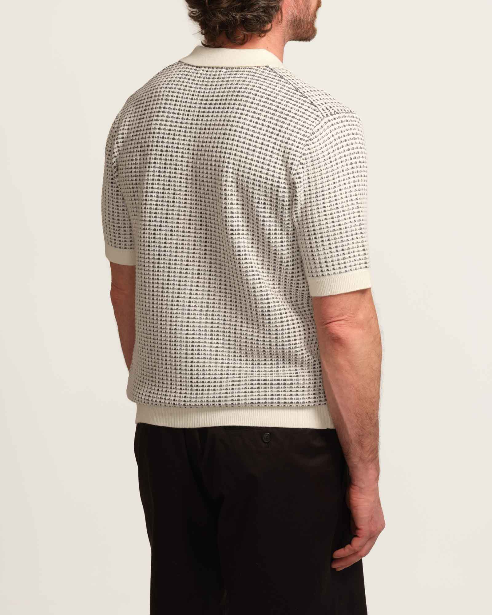 Shop Elie Tahari Men's Contrast Collar Textured Sweater Polo | JANE + MERCER