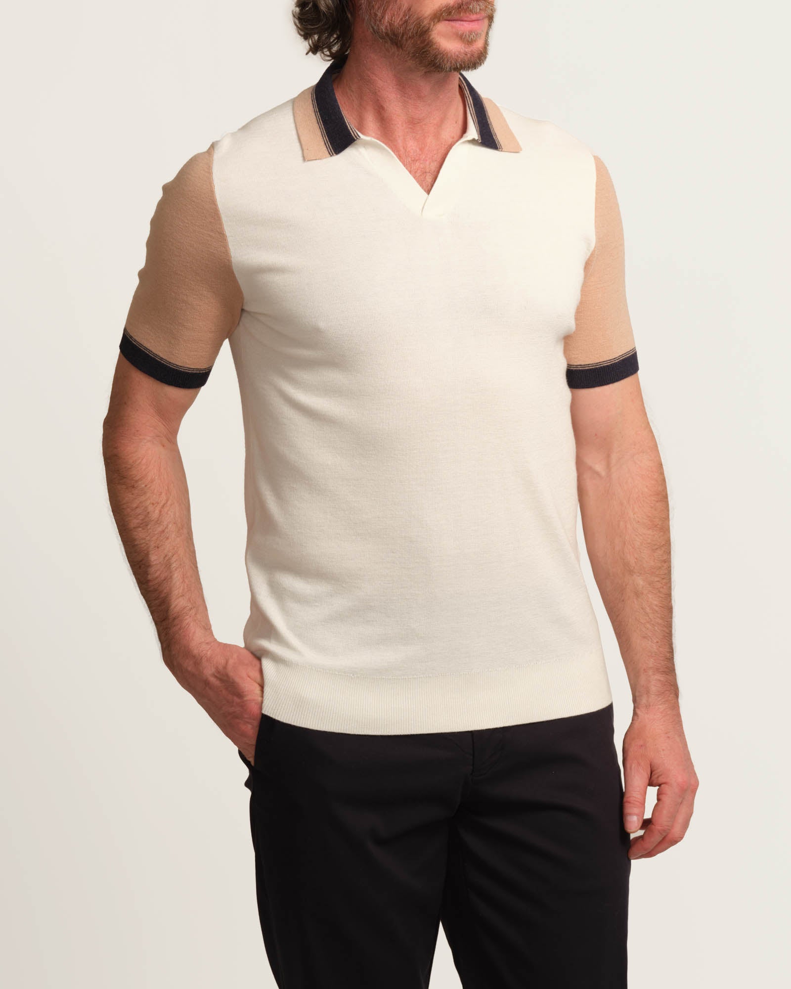 Elie Tahari Men's Colorblock Johnny Collar Sweater Polo | JANE + MERCER