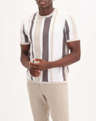 Men's Vertical Tricolor Stripe Knit Top | M Magaschoni Men's | JANE + MERCER