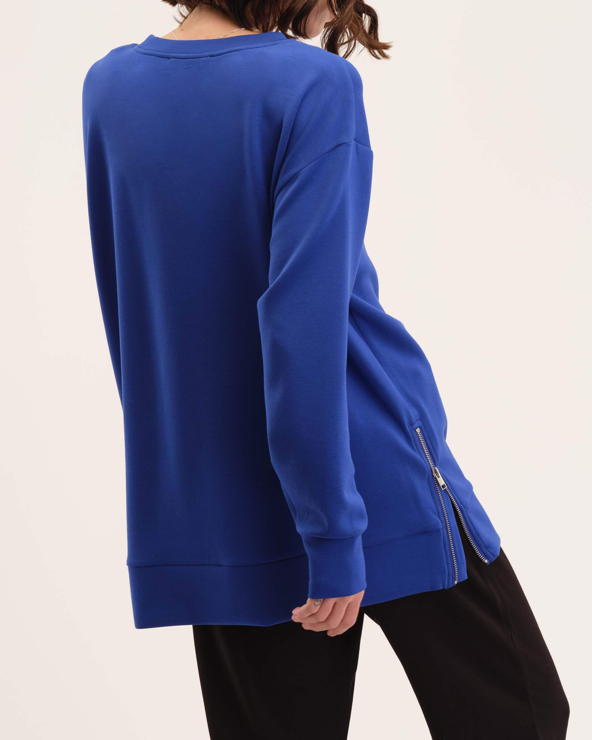 Tunic Length Side Slit Pullover Top | M Magaschoni | JANE + MERCER