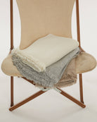 Elie Tahari 50x70 Alpaca and Merino Wool Throw Blanket, Cream | JANE + MERCER