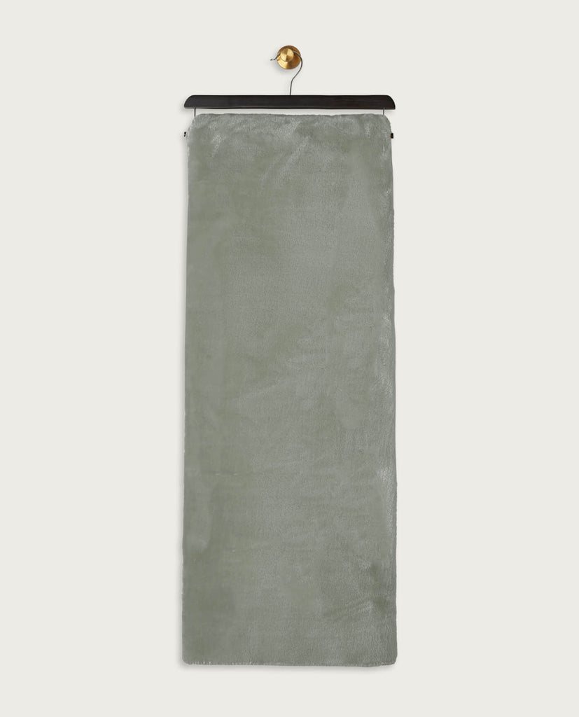 Aspen Reversible Faux Fur Throw Blanket, Eucalyptus | Magaschoni Home