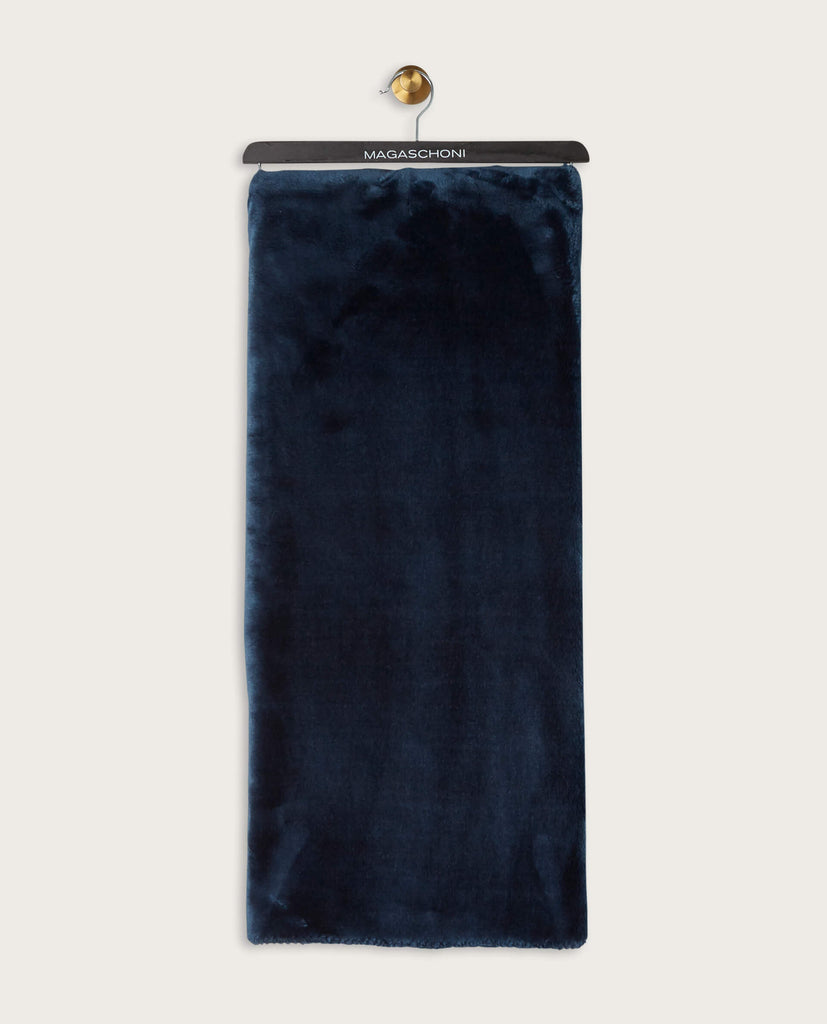 Faux Fur Reversible Luxe Throw Blanket, Sapphire Isle | Magaschoni Home