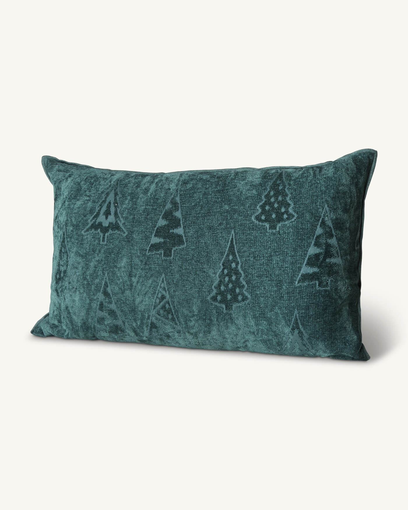 14x24 Embroidered Chenille Trees Pillow, Green | Magaschoni Home | JANE + MERCER