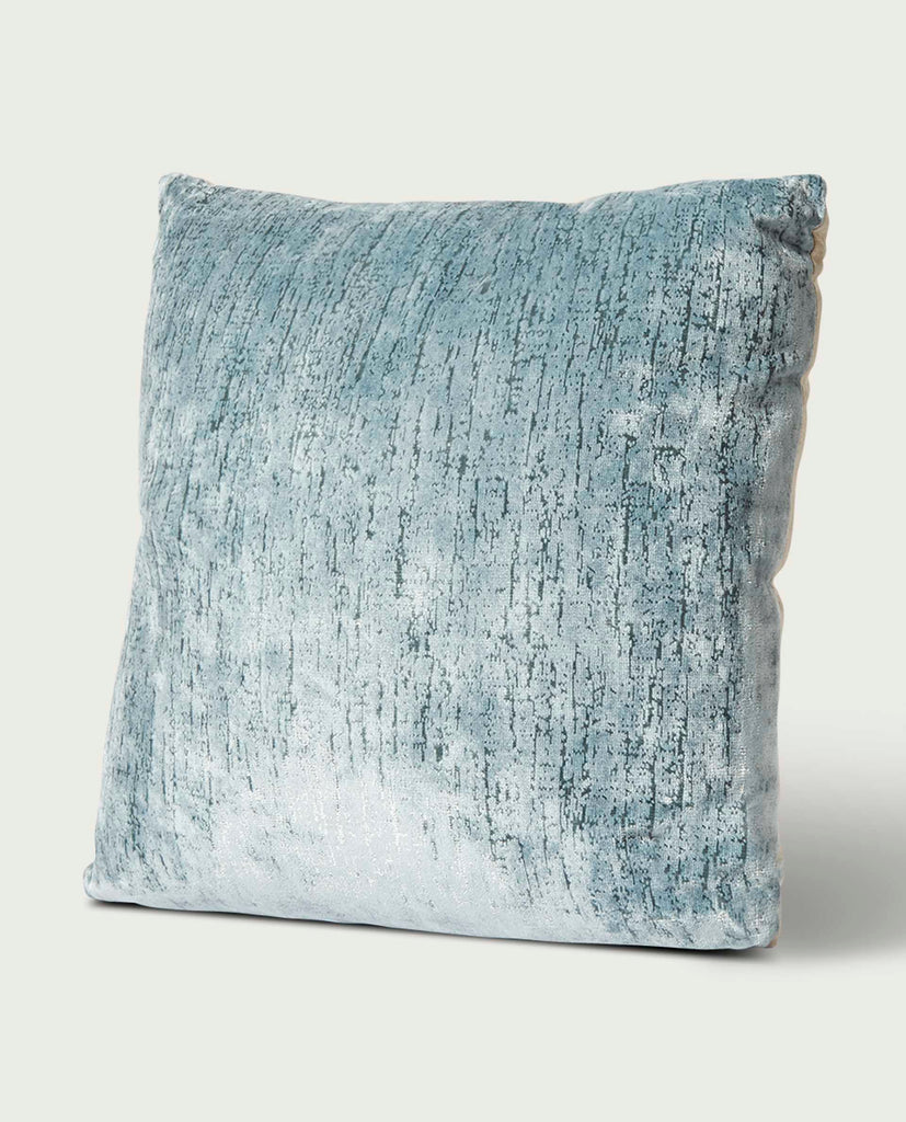 17x17 Jacquard Velvet Pillow, Blue | Magaschoni Home