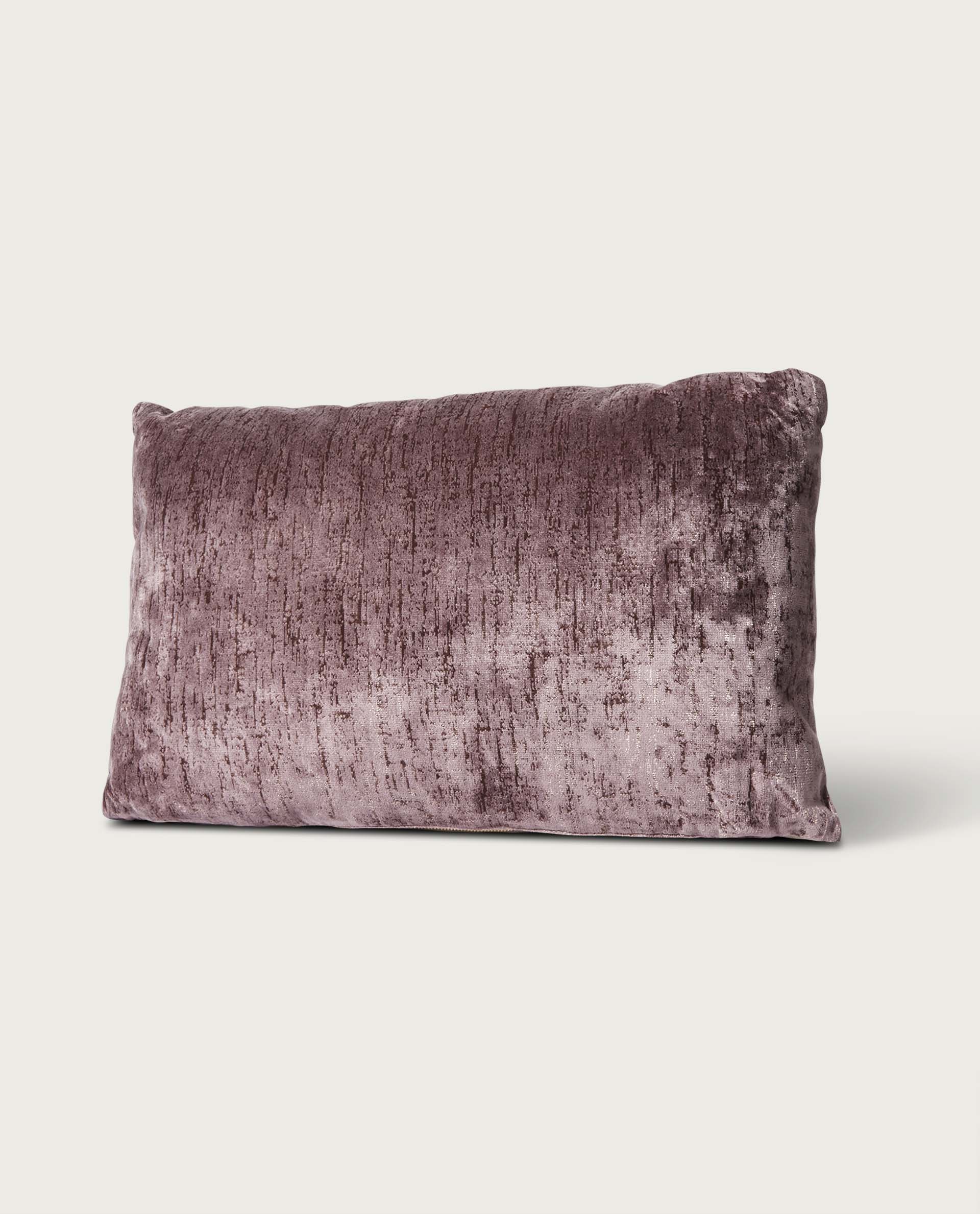 14x22 Jacquard Velvet Lumbar Pillow, Purple | Magaschoni Home