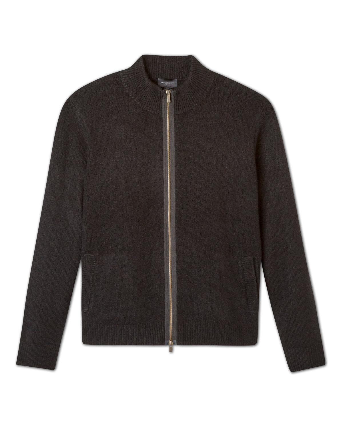 Men's Front Zip Wool Blend Sweater | Magaschoni Men's | JANE + MERCER