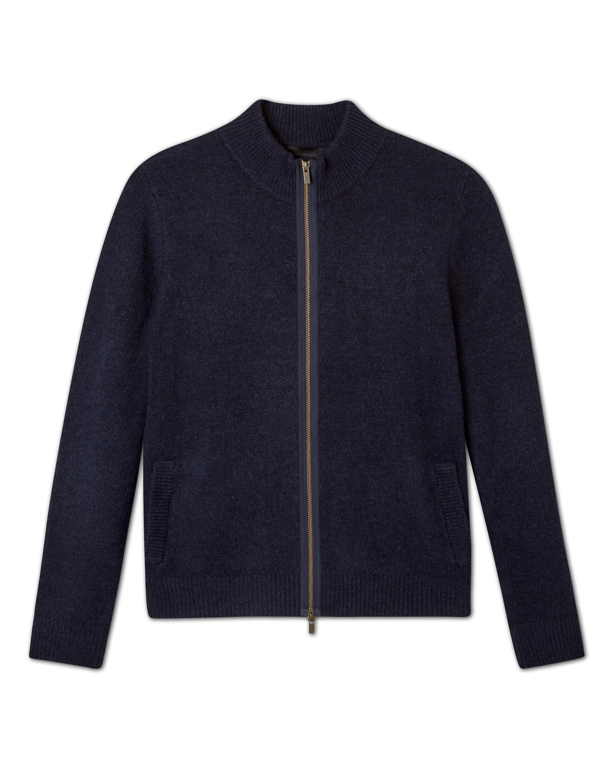 Men's Front Zip Wool Blend Sweater | Magaschoni Men's | JANE + MERCER