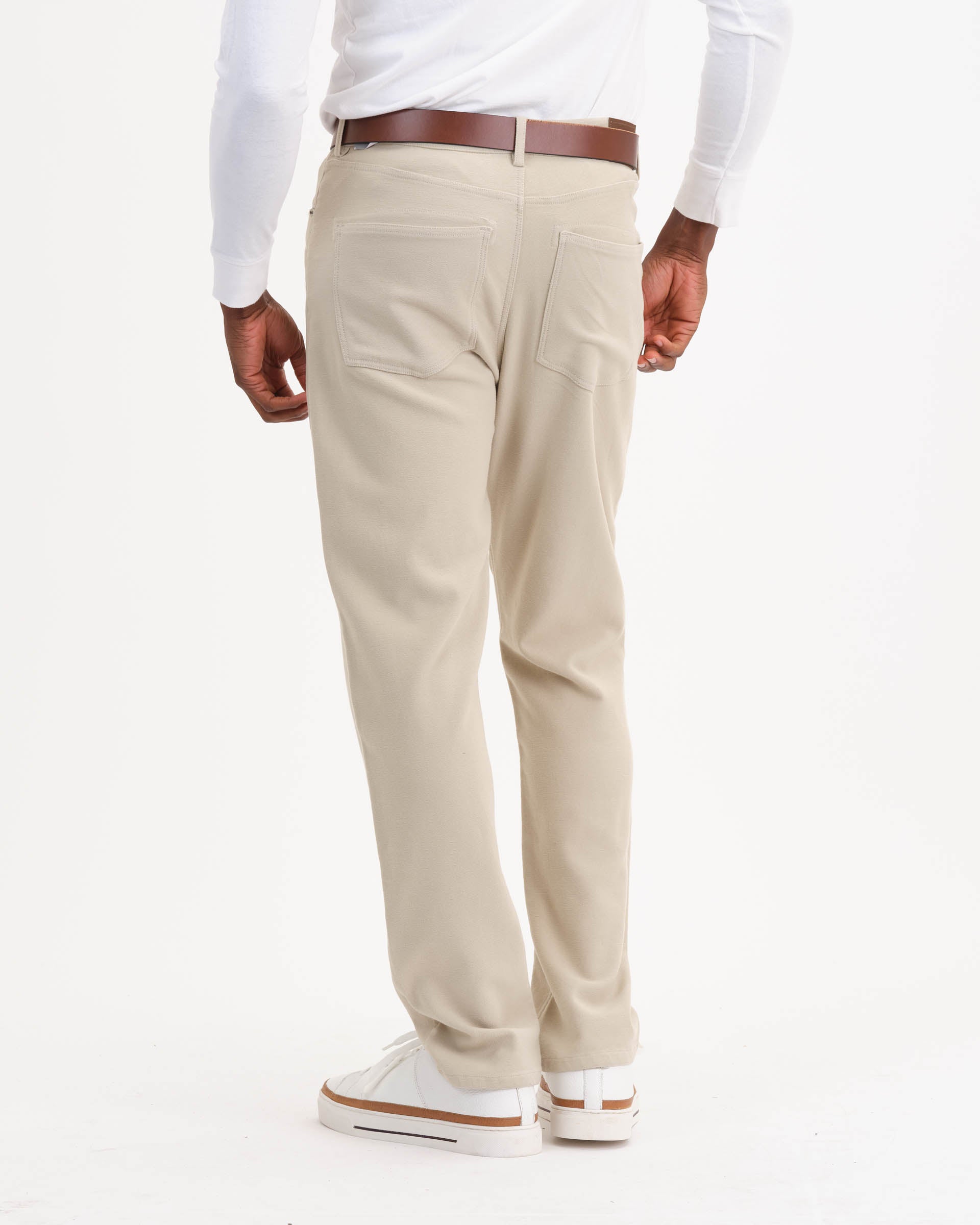 Men's 5-Pocket Fly Front Woven Pants | Magaschoni Men's | JANE + MERCER