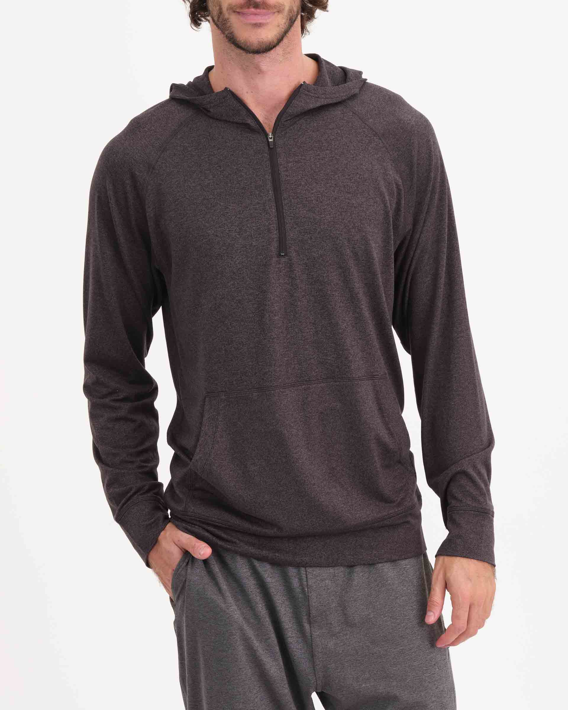 Men s Raglan Sleeve Half Zip Hoodie Magaschoni Men s