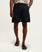 Magaschoni Men's Button Front Woven Linen Shorts | JANE + MERCER