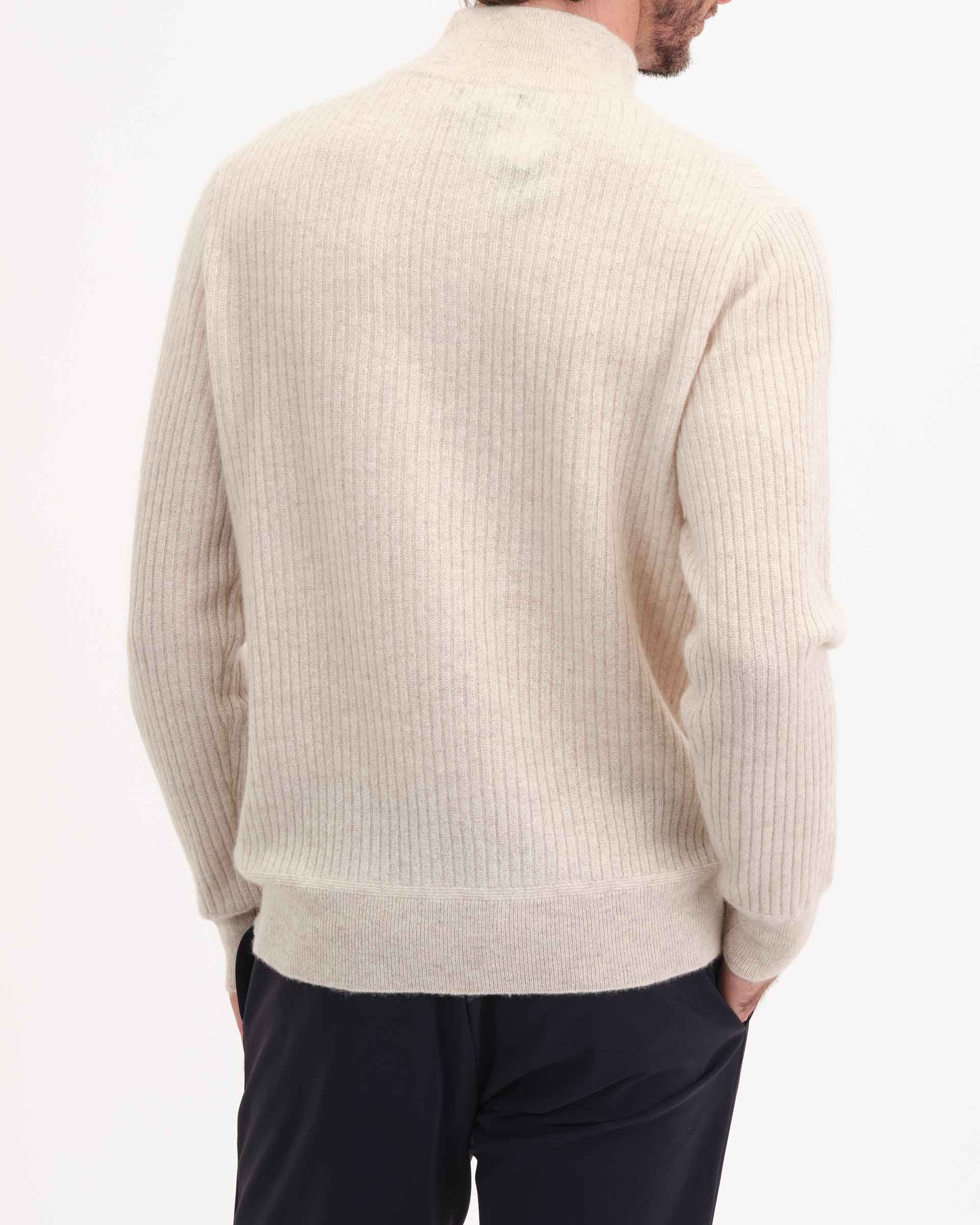 Men's Cashmere Rib Half Zip Pullover Sweater | Magaschoni Men's | JANE + MERCER