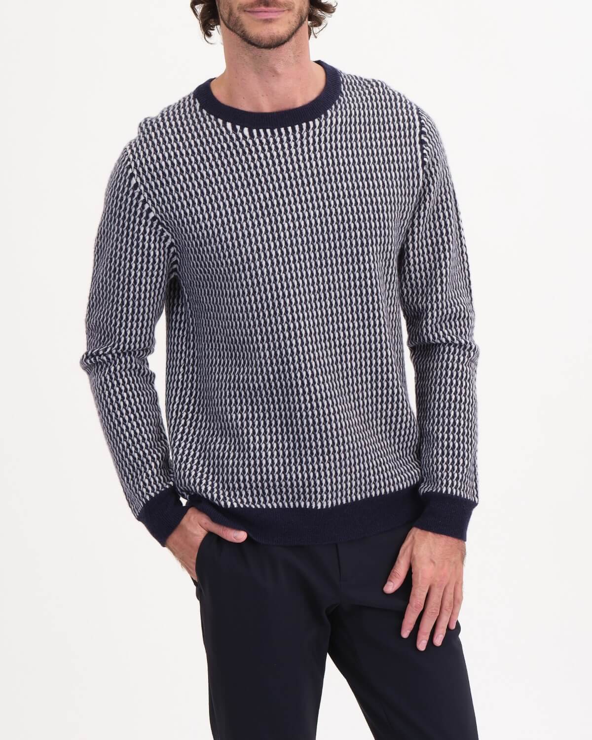 Men's Cashmere Novelty Stitch Sweater| Magaschoni Men | JANE + MERCER
