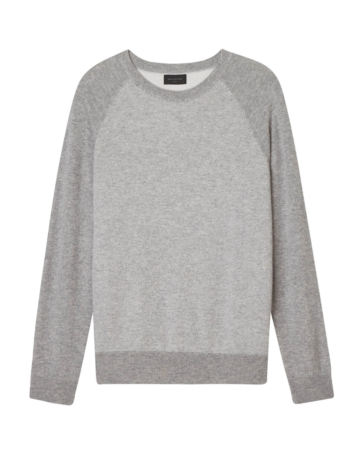 Cashmere Birdseye Jacquard Crew Neck Sweater