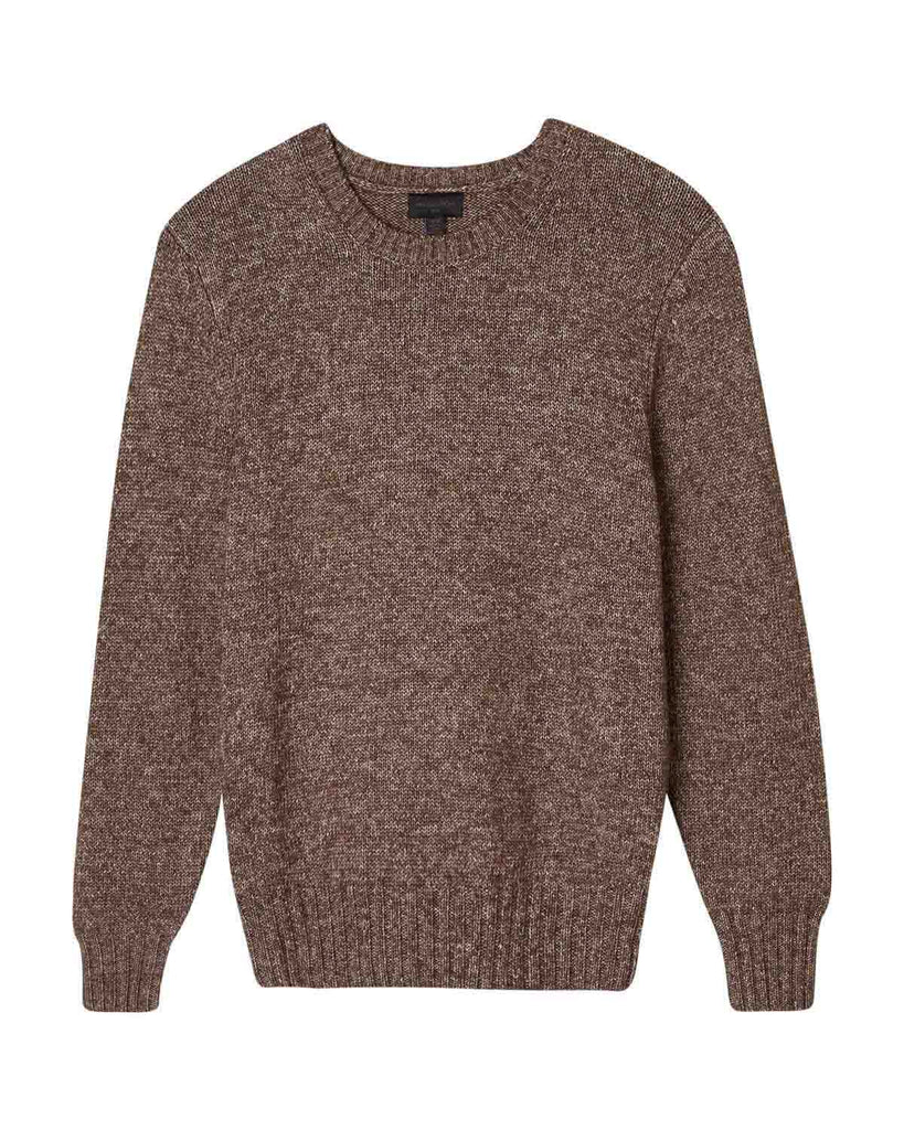 Men's Chunky Crew Neck Sweater, Brown | Magaschoni