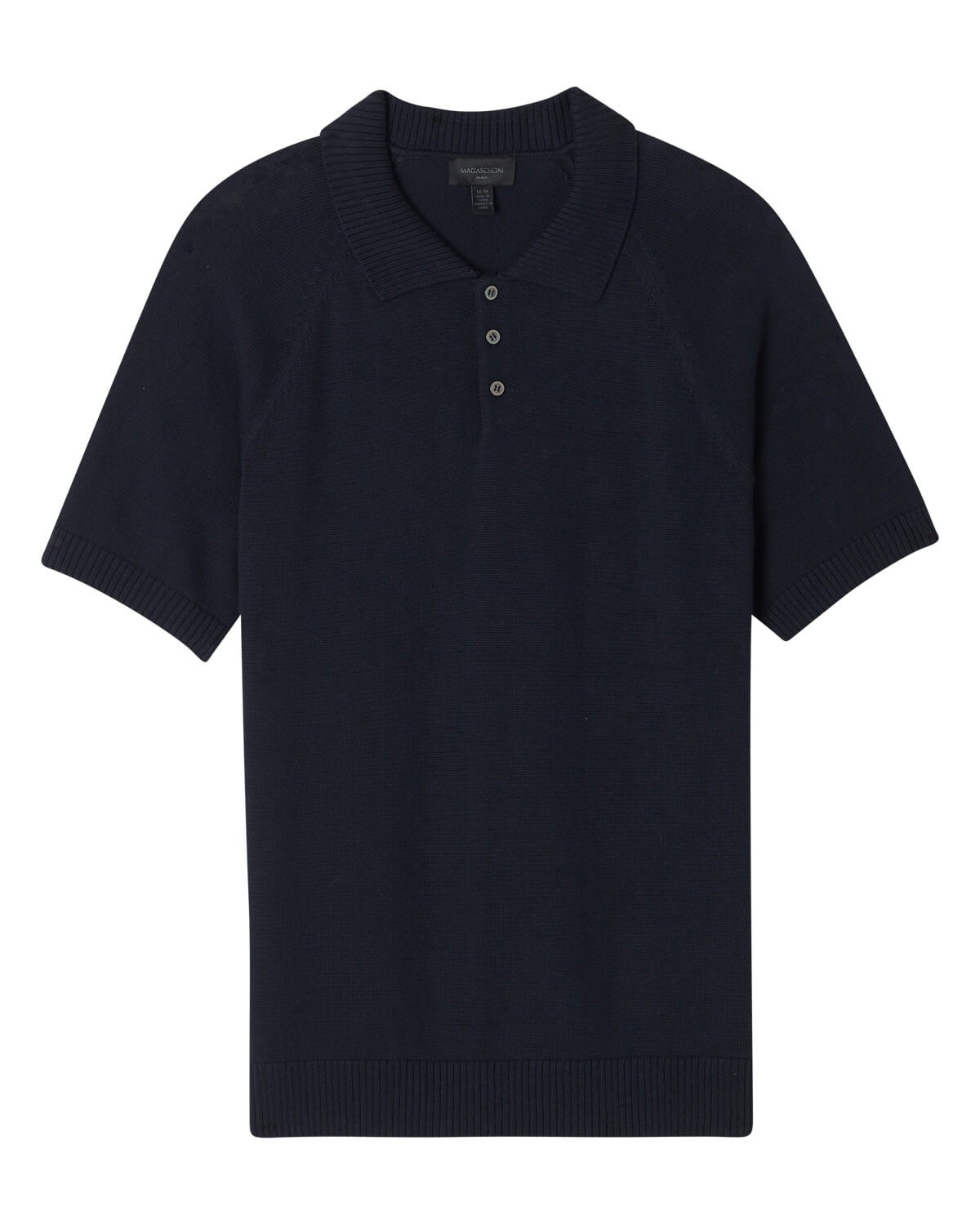 Magaschoni Men's Three-Button Ribbed Sweater Polo