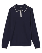 Men's Tipped Quarter Zip Sweater Polo | Tahari Men | JANE + MERCER