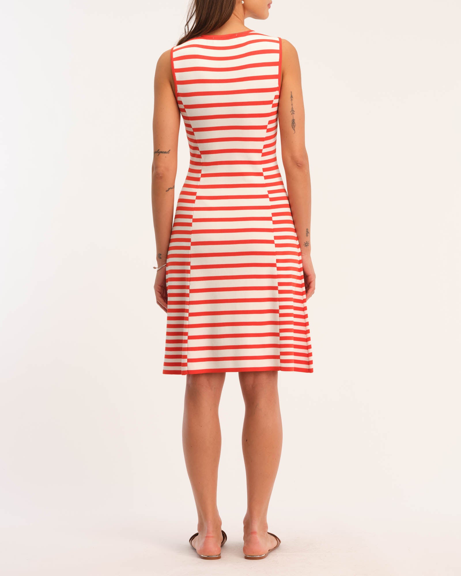 Shop Catherine Malandrino Women's Striped Fit and Flare Sweater Dress | JANE + MERCER