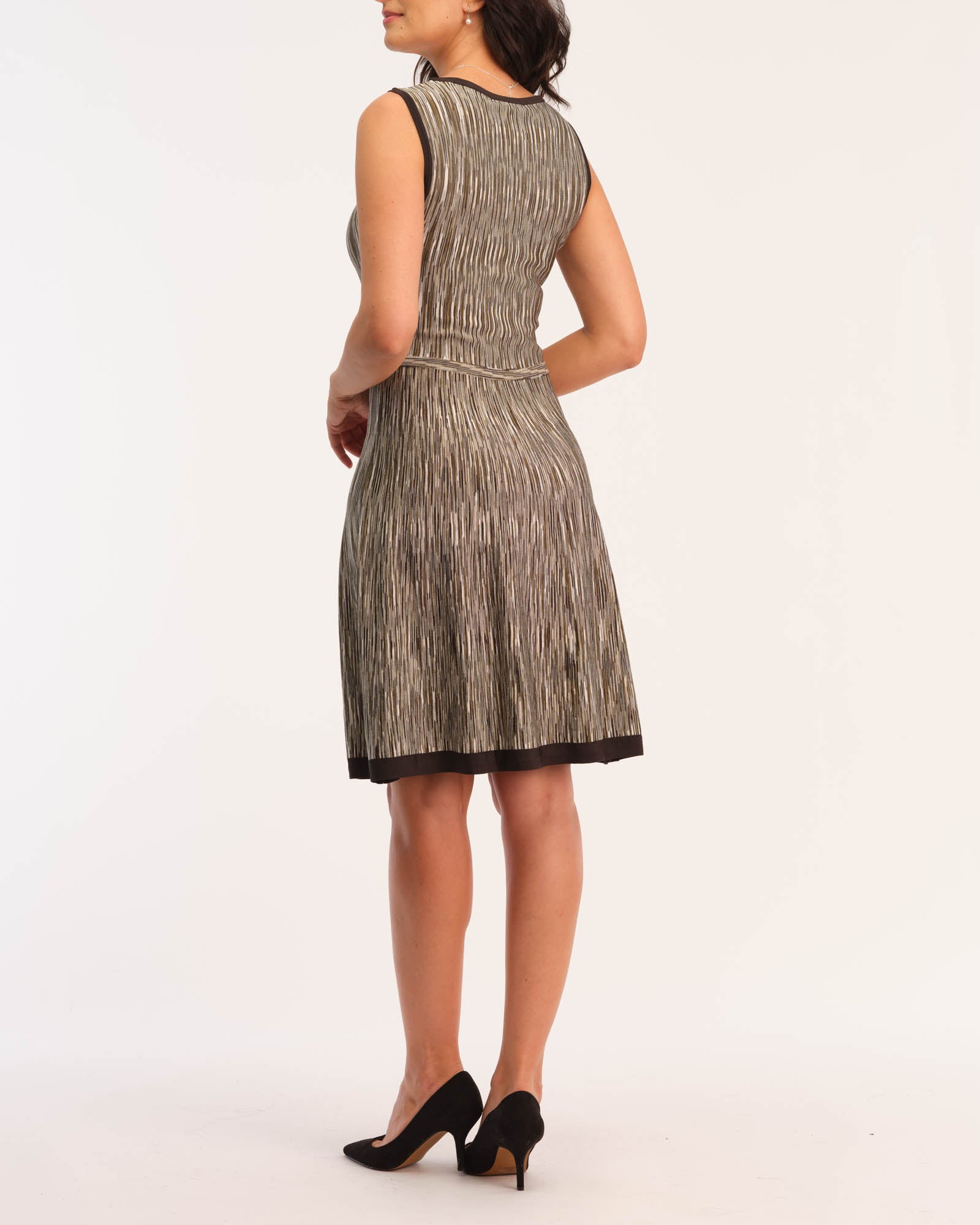 Catherine Malandrino Women's Crewneck Spacedye Fit and Flare Dress | JANE + MERCER