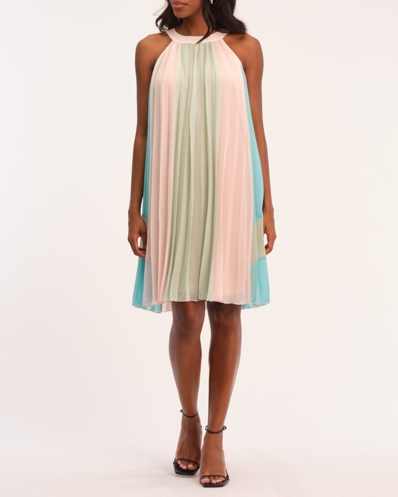 Catherine Malandrino Women's Pleated Colorblock A-Line Dress | JANE + MERCER