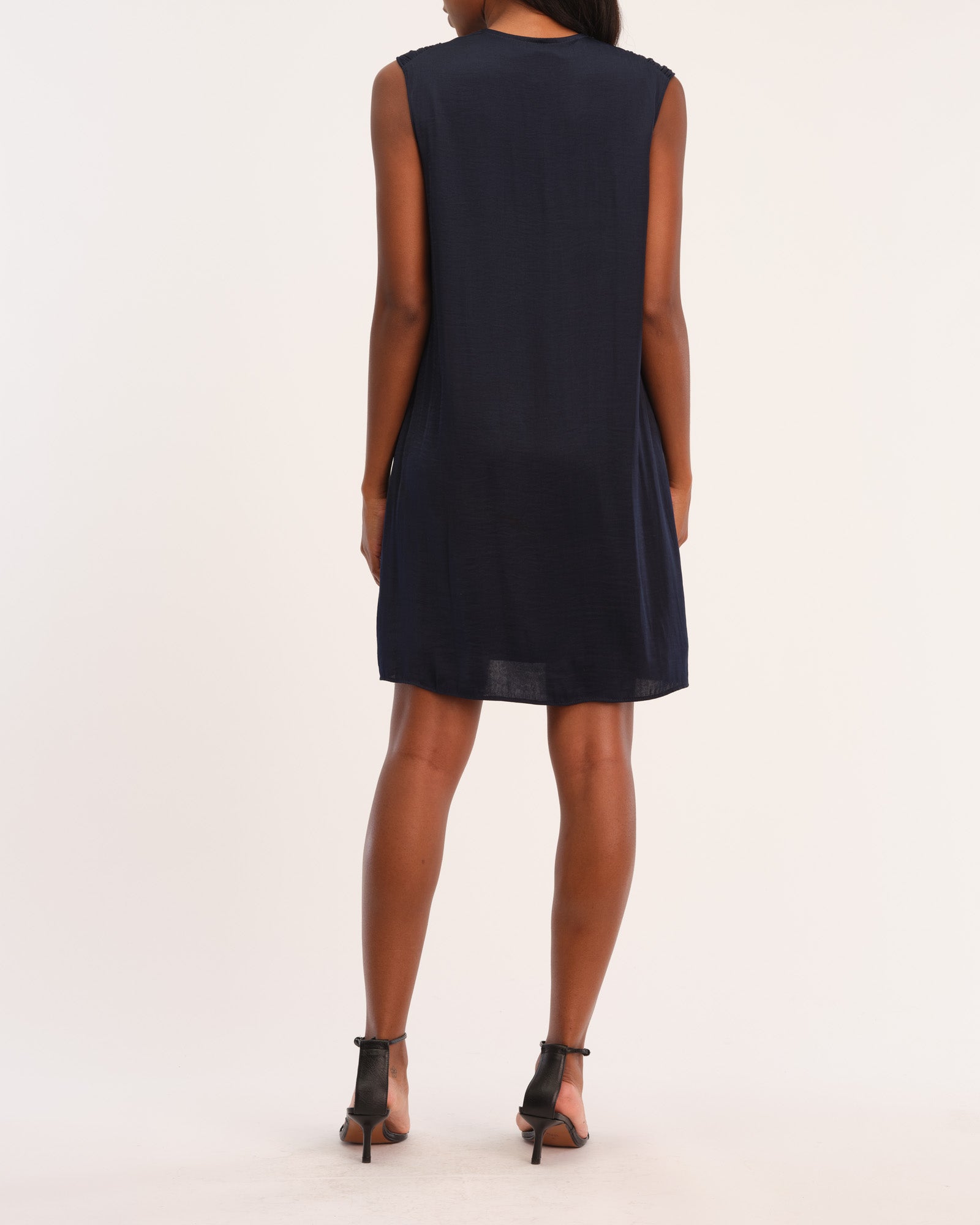 Shop Catherine Malandrino Women's Sleeveless Ruched Shoulder Tassel Dress | JANE + MERCER