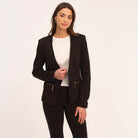 T Tahari Women's Open Front Stretch Woven Blazer | JANE + MERCER