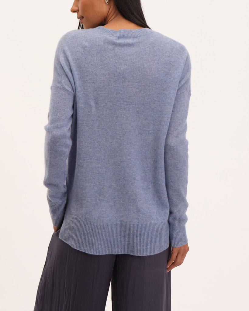 T Tahari Women's Classic Cashmere Crewneck Sweater - Jean Heather