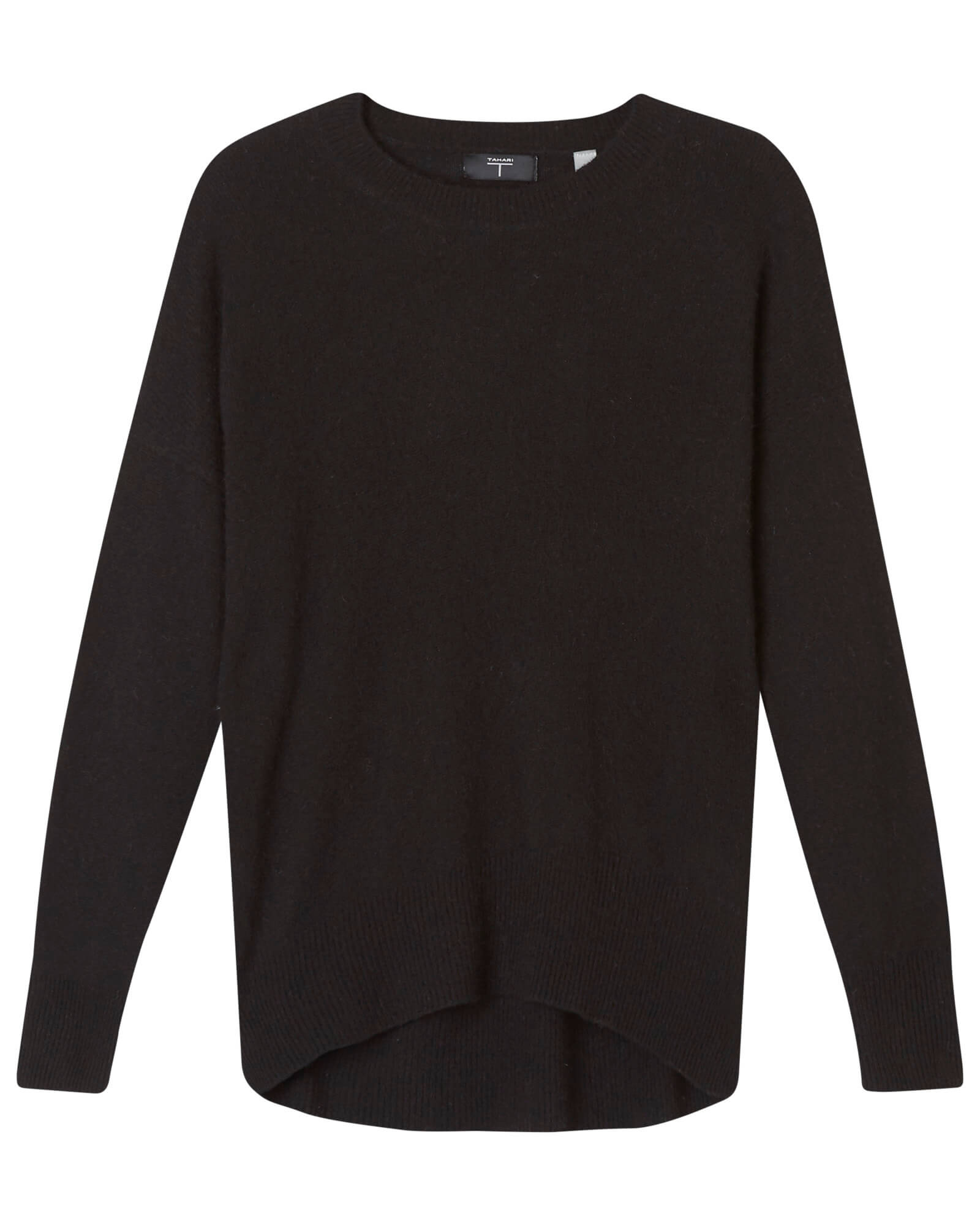 T Tahari Women's Classic Cashmere Crewneck Sweater - Black