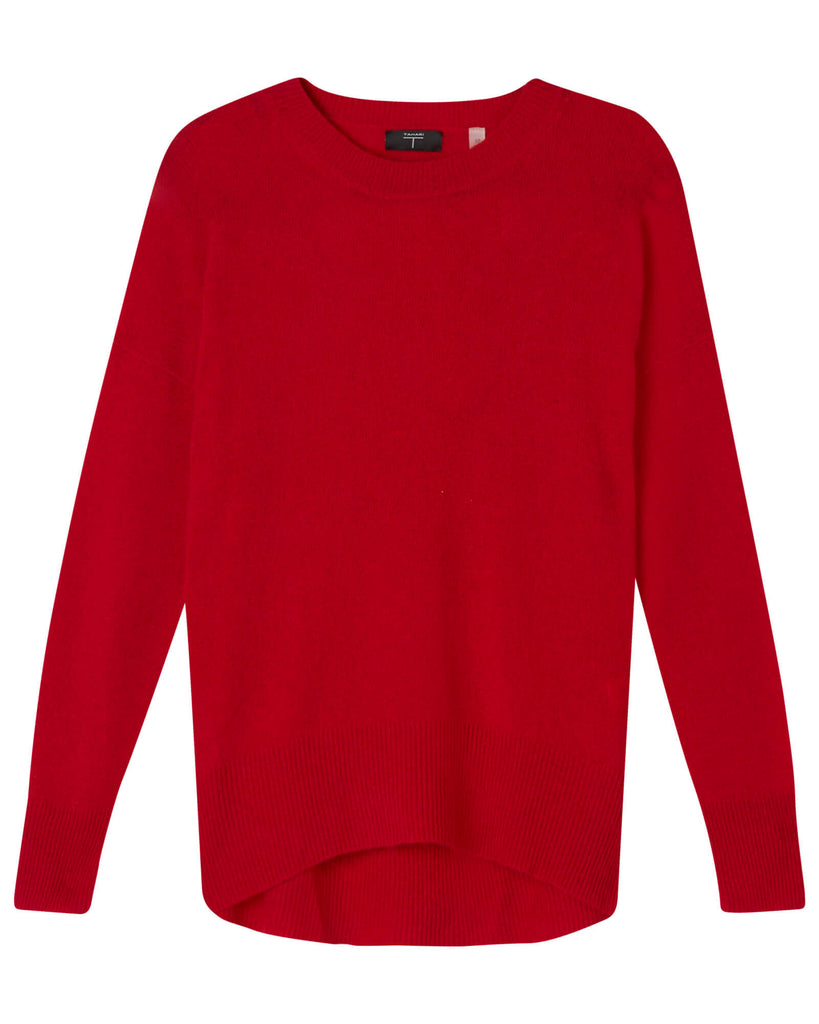 T Tahari Women's Classic Cashmere Crewneck Sweater - Glazed Red