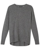 T Tahari Women's Classic Cashmere Crewneck Sweater - Medium Grey Heather