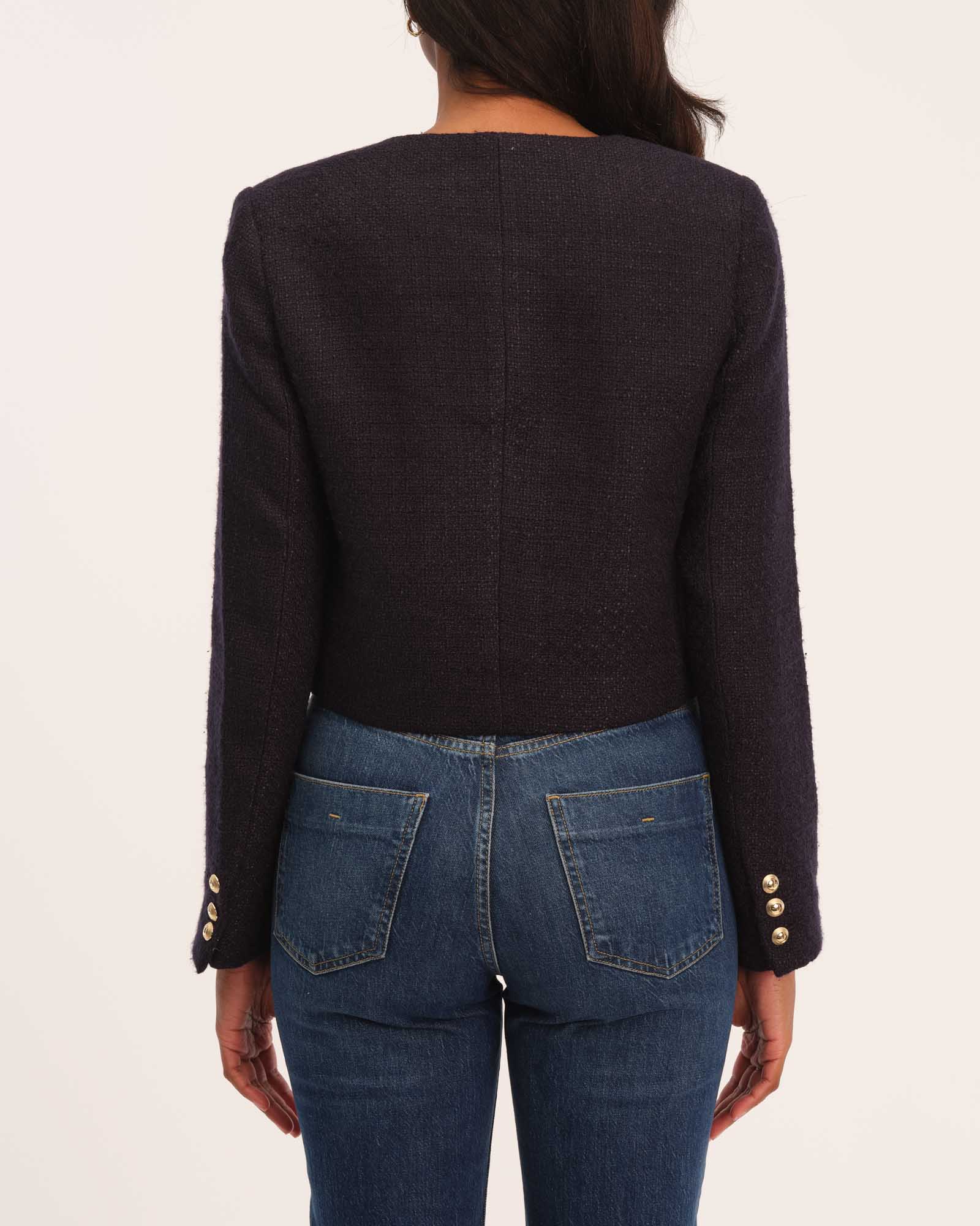 Shop T Tahari Women's Button Front Cropped Tweed Jacket | JANE + MERCER