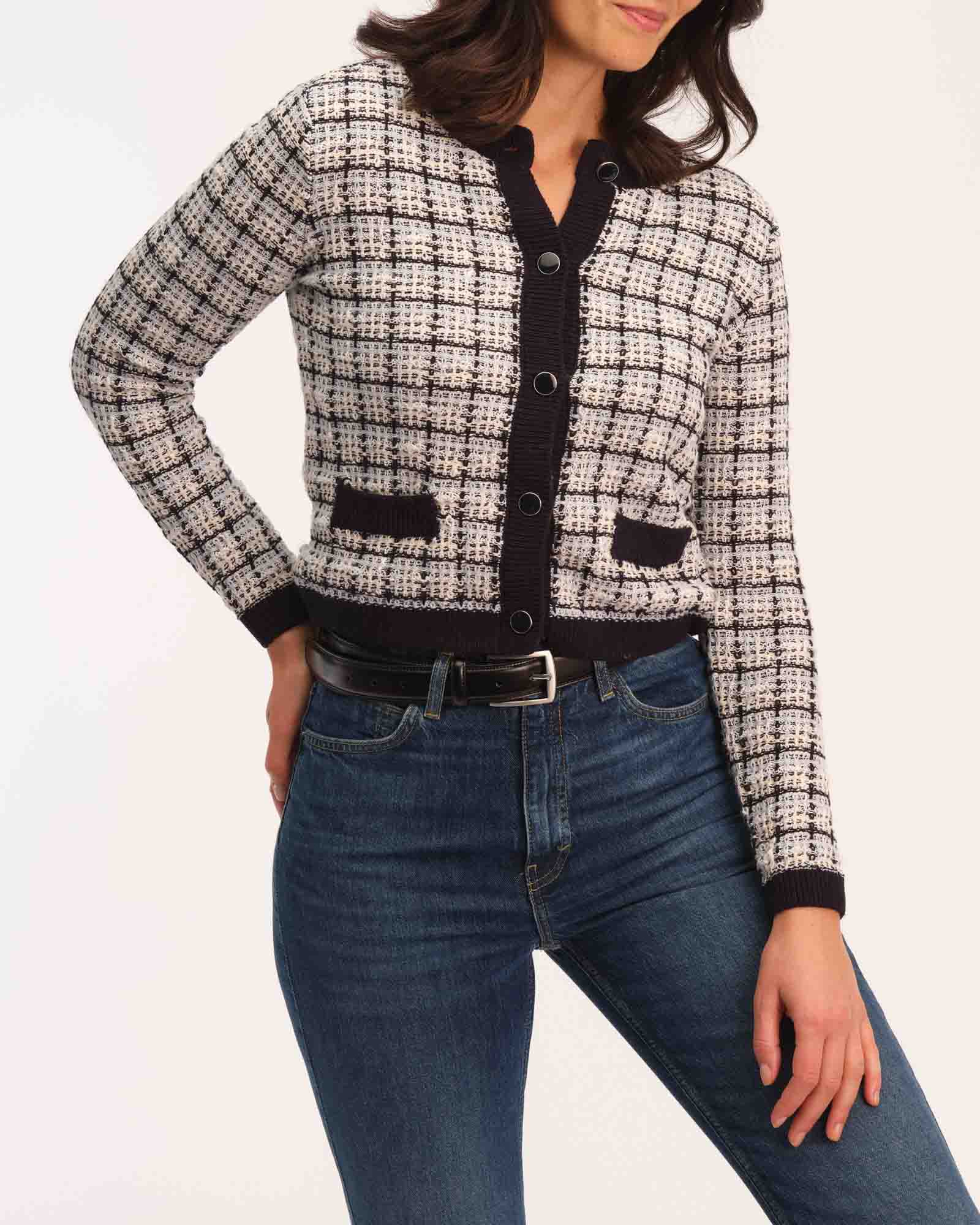 T Tahari Women's Button Front Sweater Jacket | JANE + MERCER
