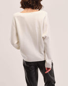 Boat Neck Embroidered Pullover Sweater | T Tahari | JANE + MERCER