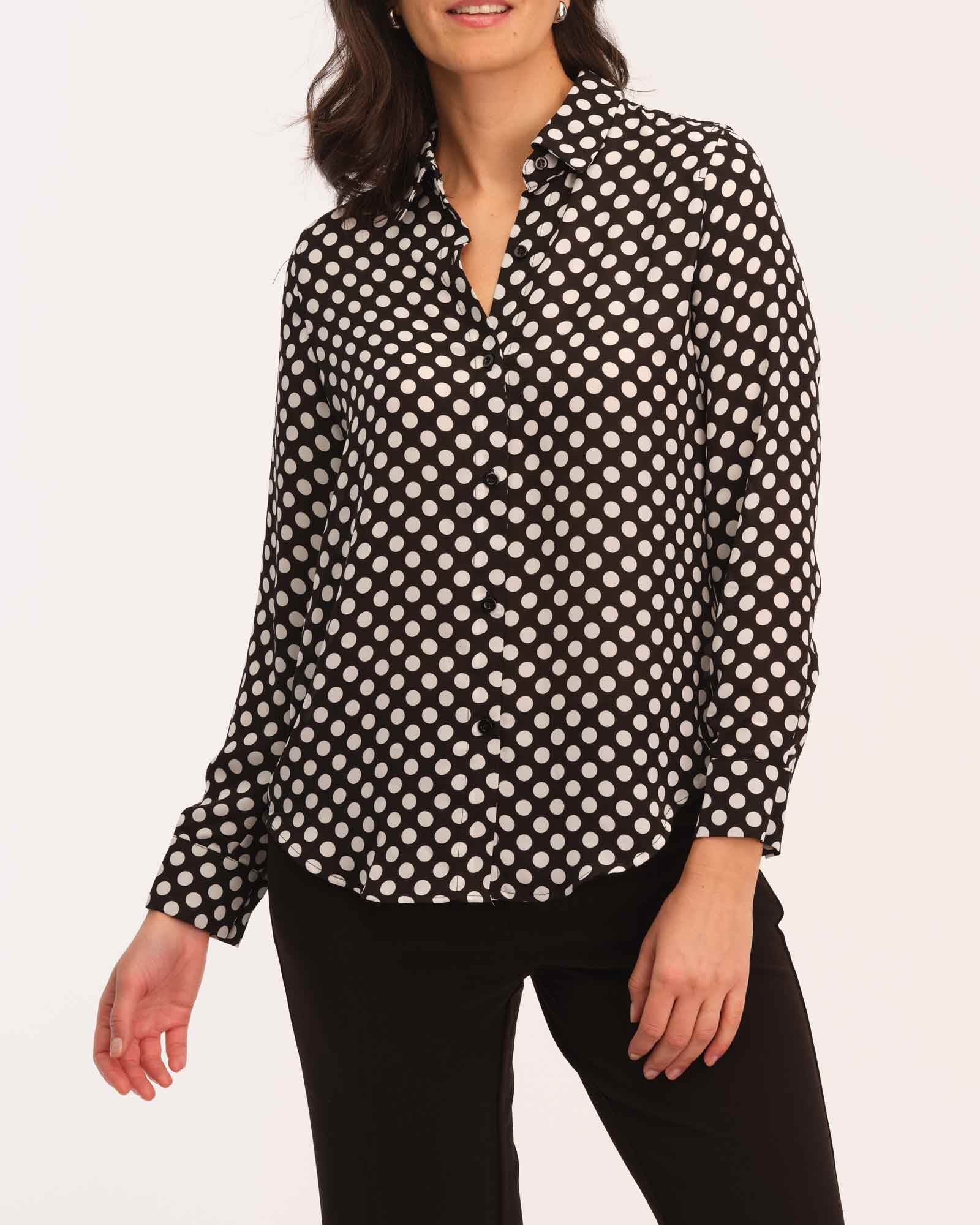 T Tahari Women's Button Down Woven Print Blouse | JANE + MERCER