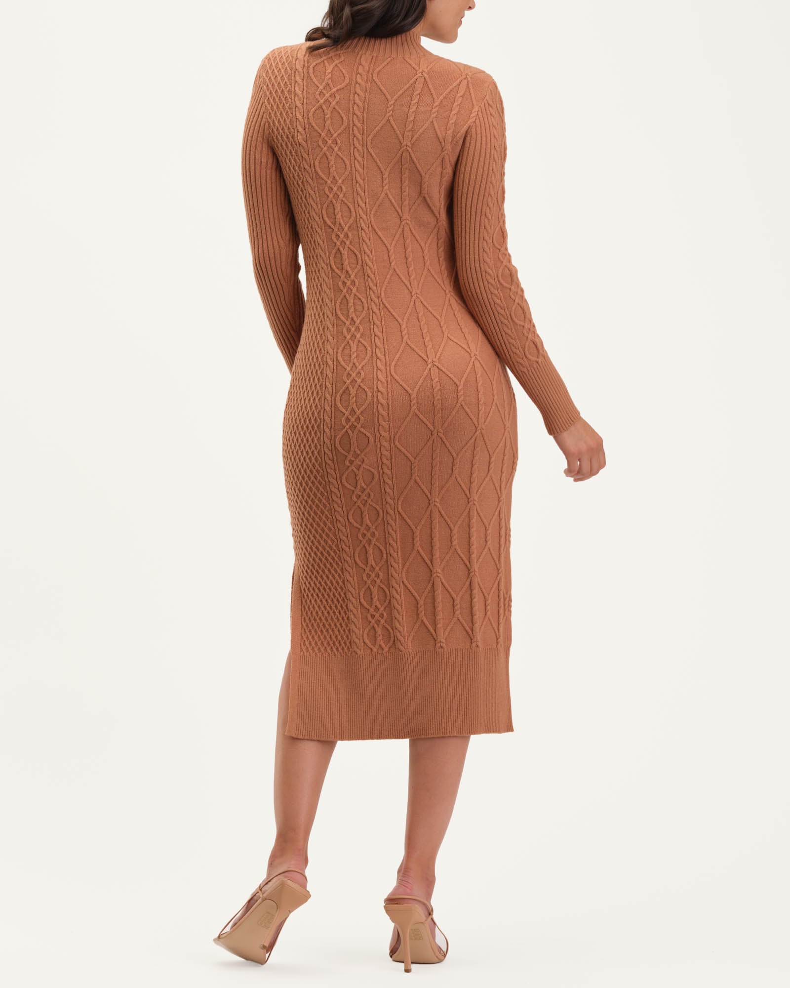 Shop Mock Neck Mixed Cable Dress | T Tahari | JANE + MERCER