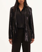 Sequined Notch Collar Blazer | T Tahari | JANE + MERCER